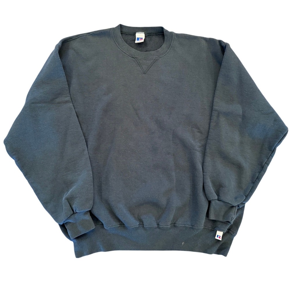 Vintage Russell Athletic Crewneck Sweatshirt XL Faded Black V-Stitch Pullover